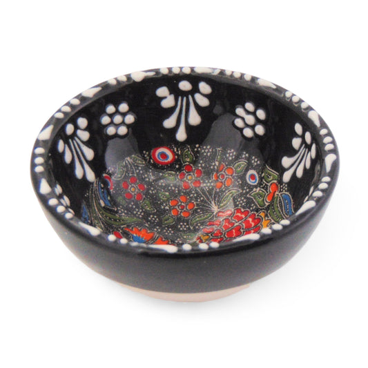 8 cm Handmade Bowl, Tulip Black