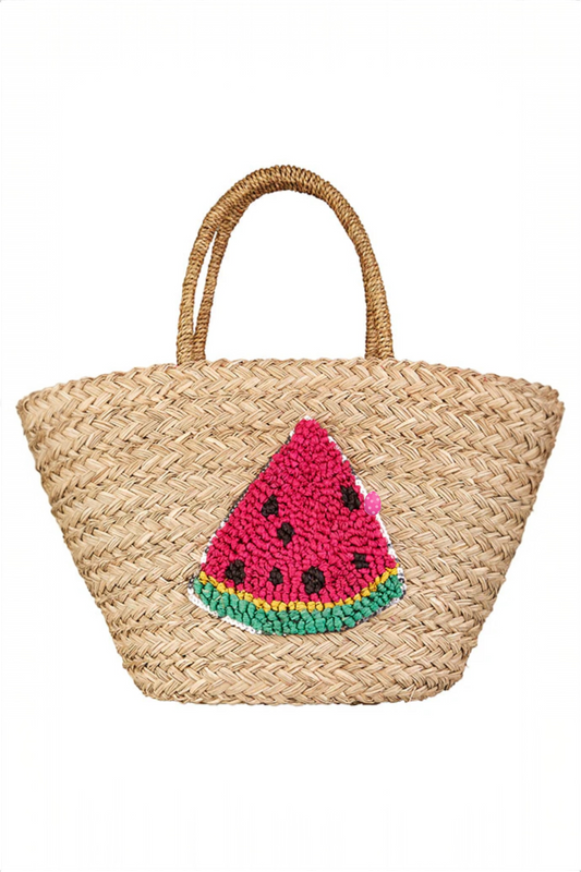 Louche Winnie Straw Bag With Watermelon