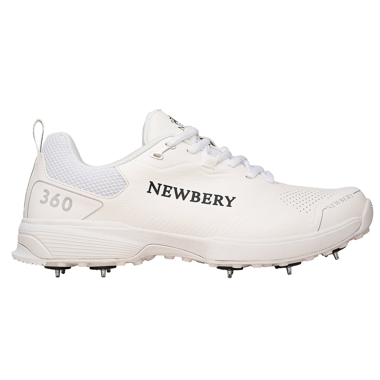 Newbery 360 Cricket Shoe - Full White Spikes