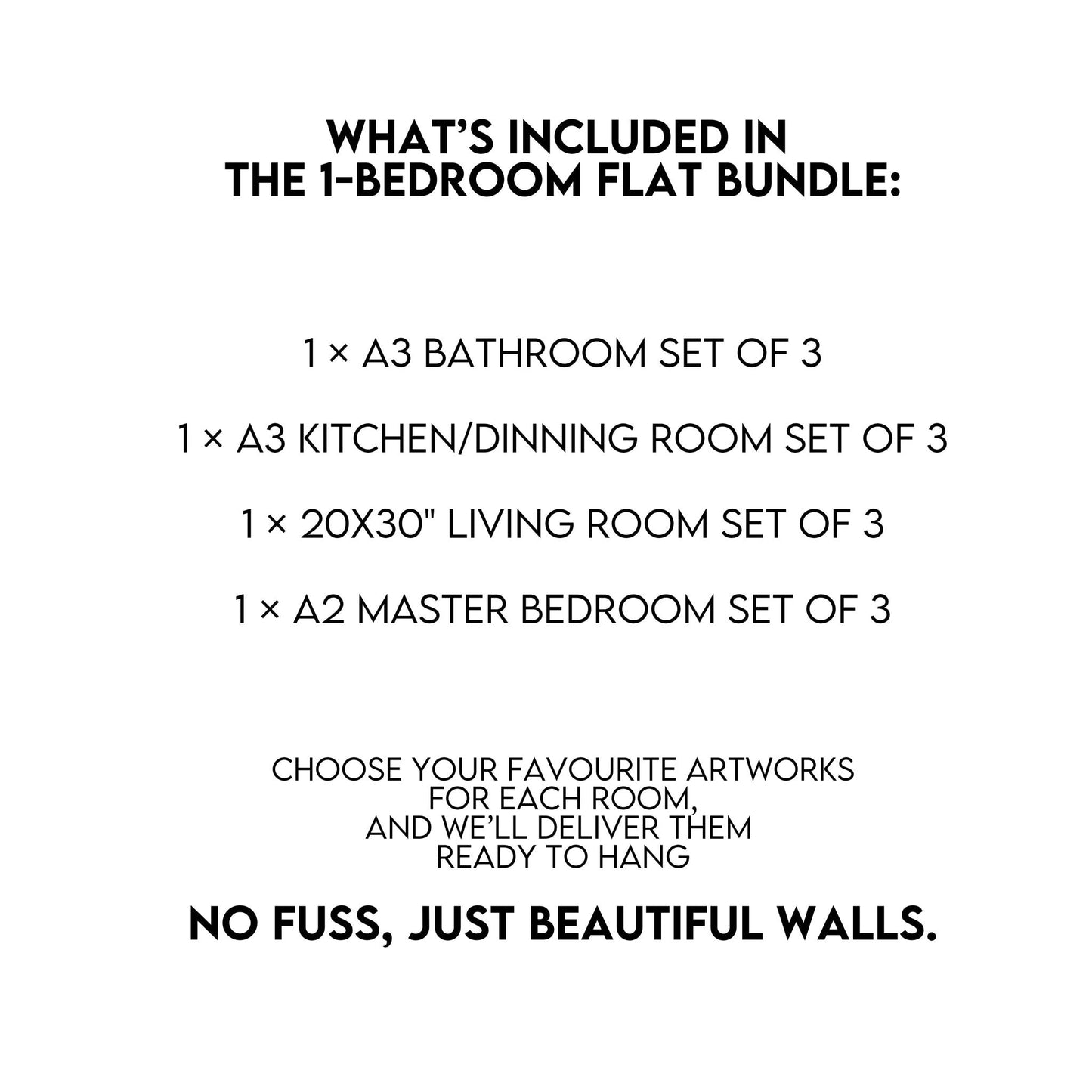 1-Bedroom Flat Wall Art Bundle – Ready-to-Hang Art for a Stylish Home