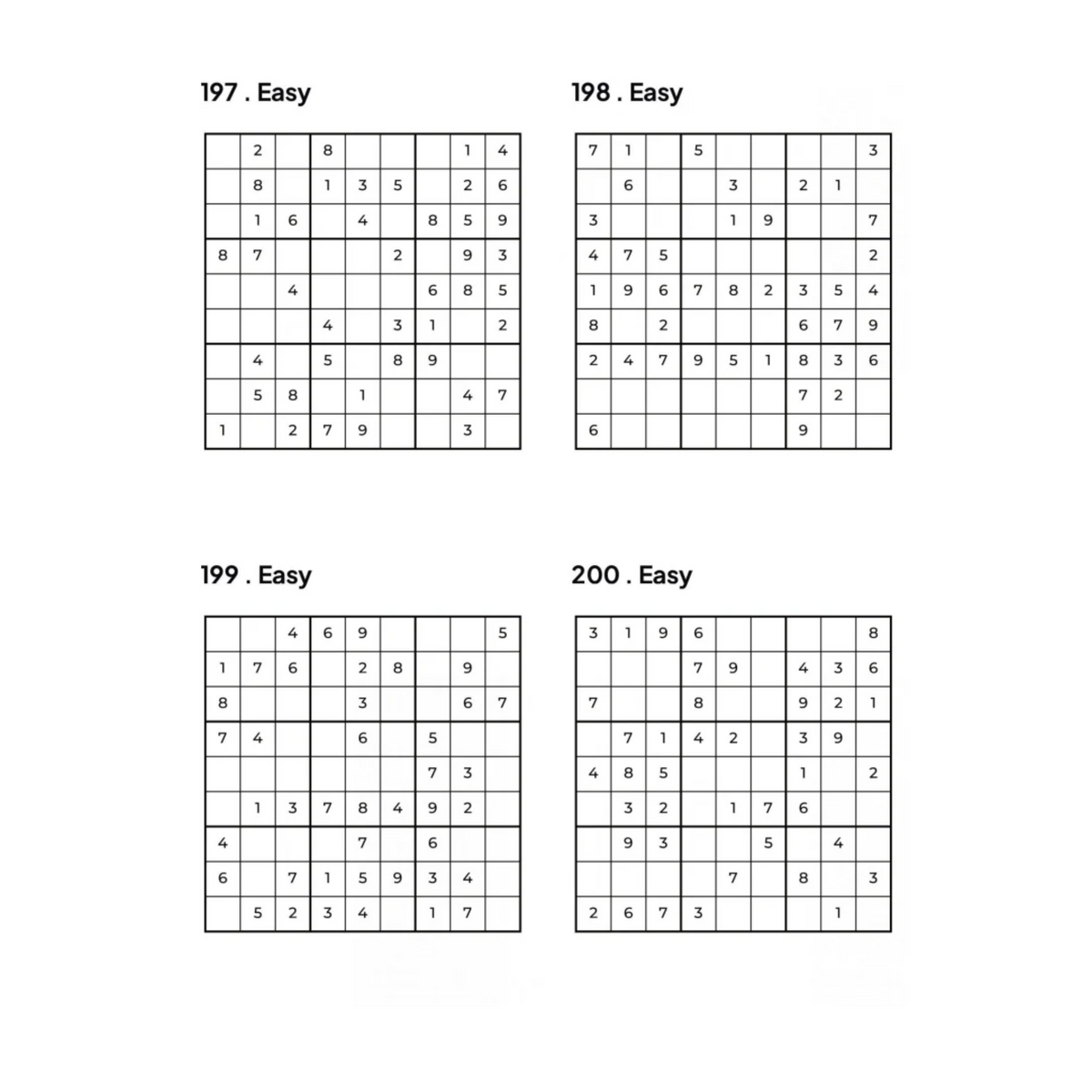 1000 Sudoku Puzzles - 5 Difficulty Levels