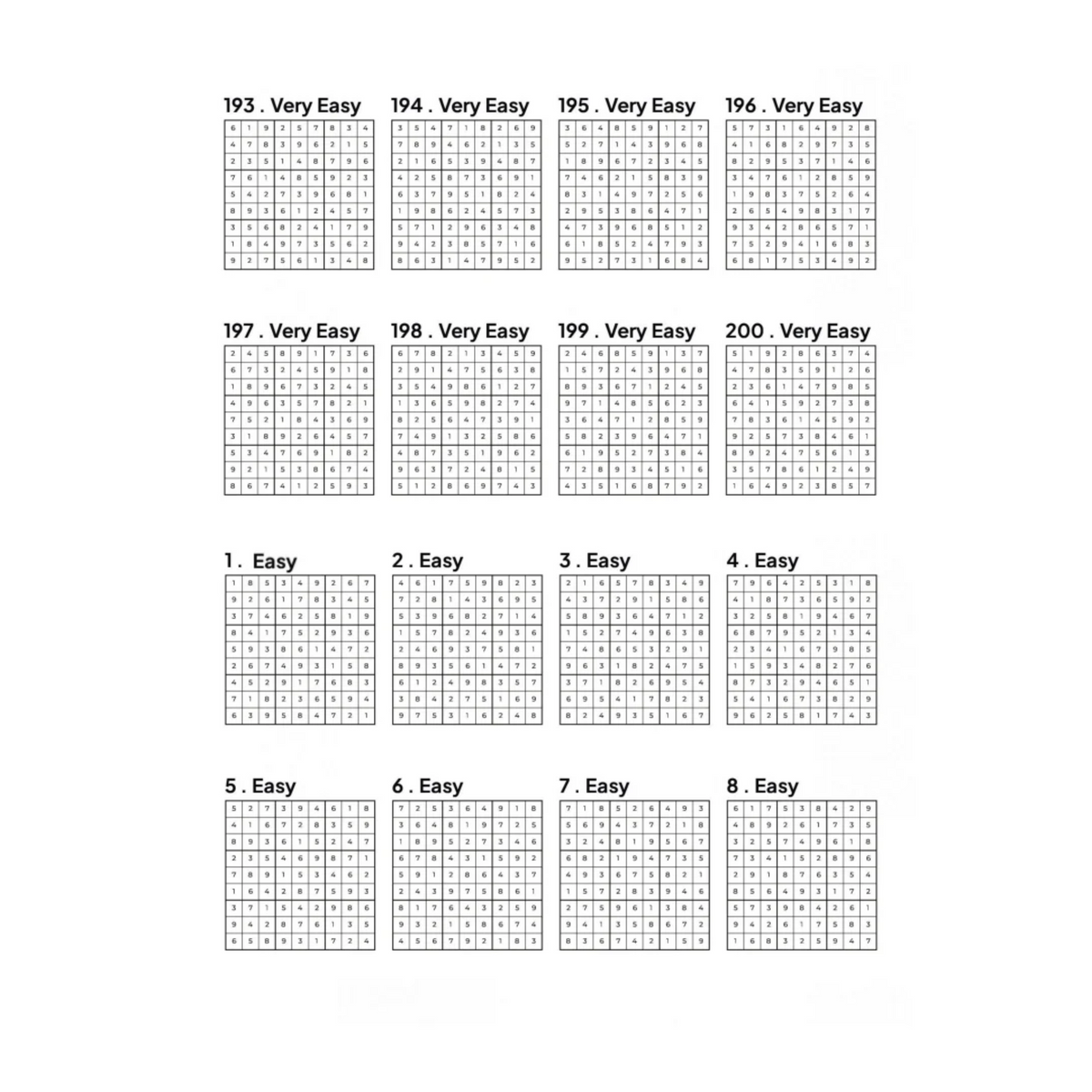 1000 Sudoku Puzzles - 5 Difficulty Levels