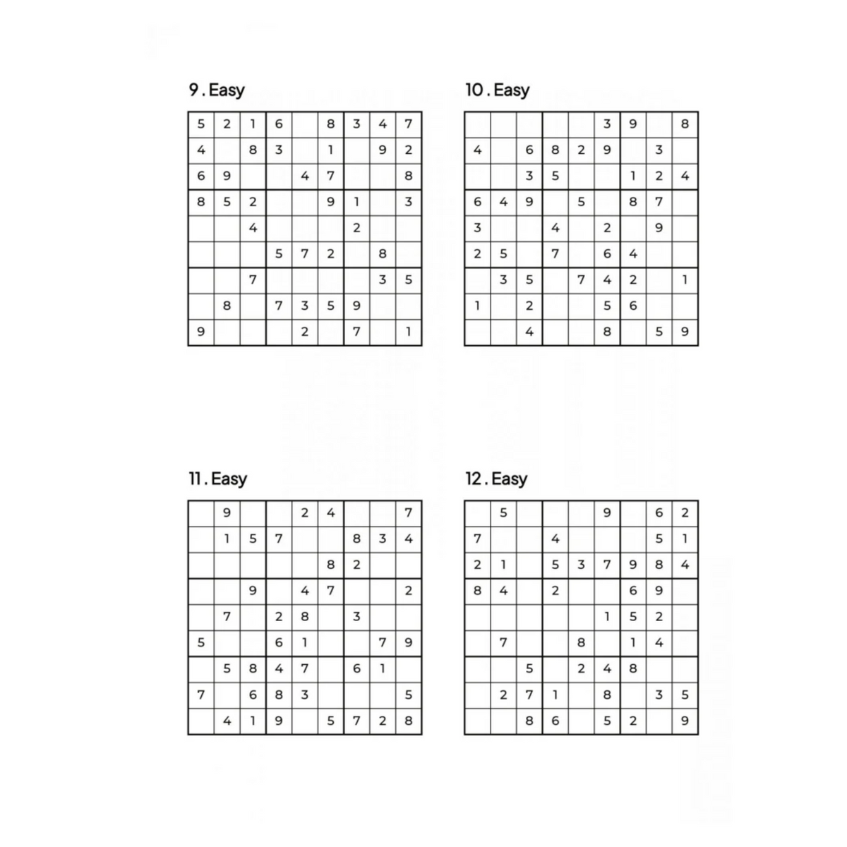 1000 EASY Sudoku Puzzles