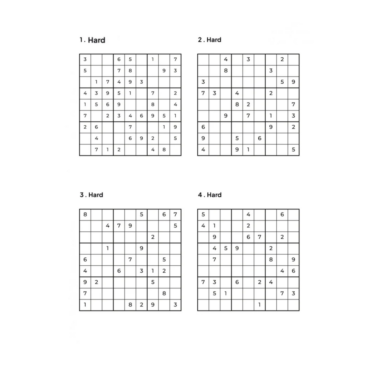 1000 HARD Sudoku Puzzles