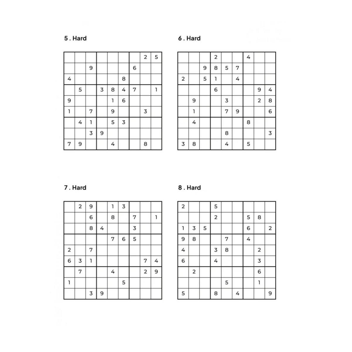 1000 HARD Sudoku Puzzles