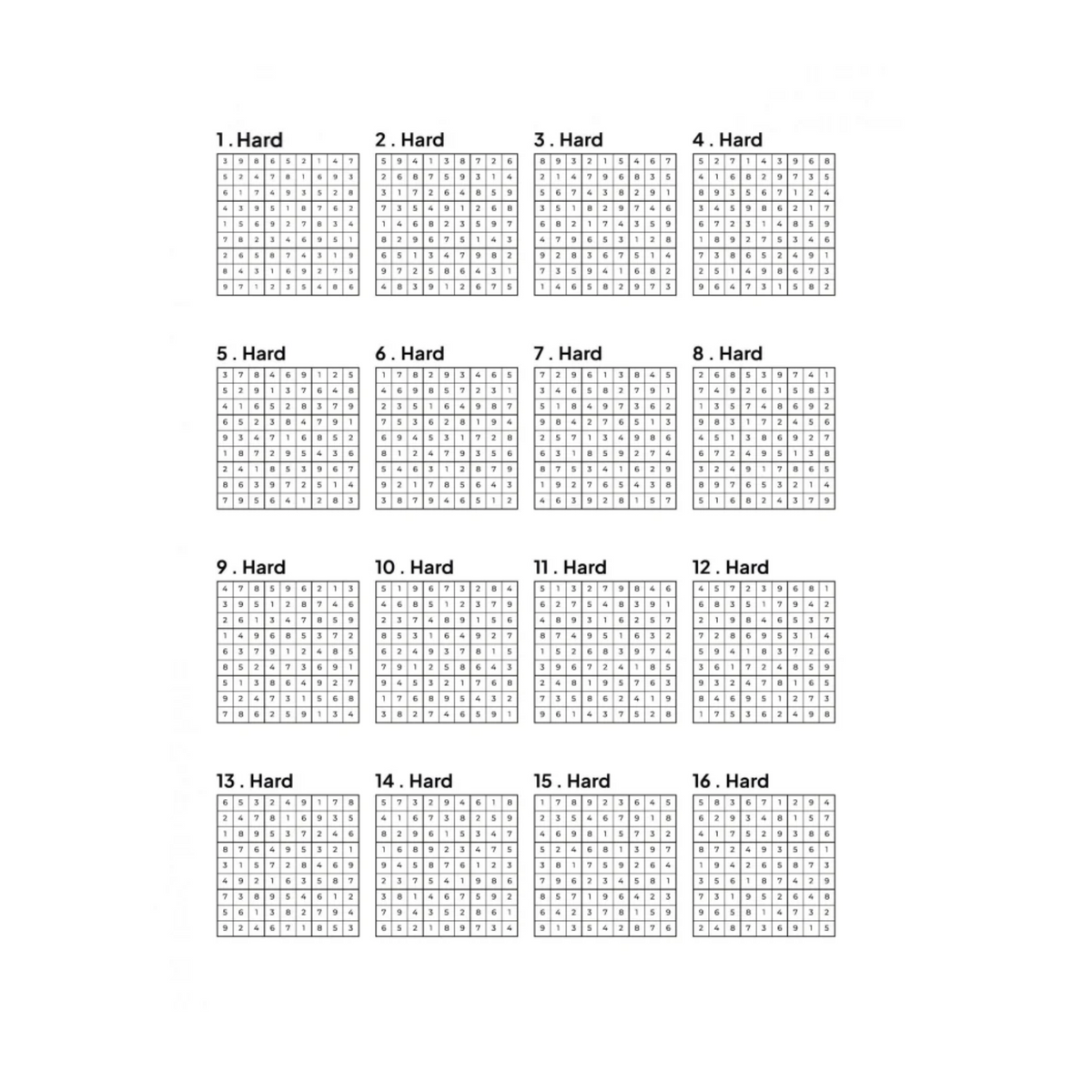1000 HARD Sudoku Puzzles