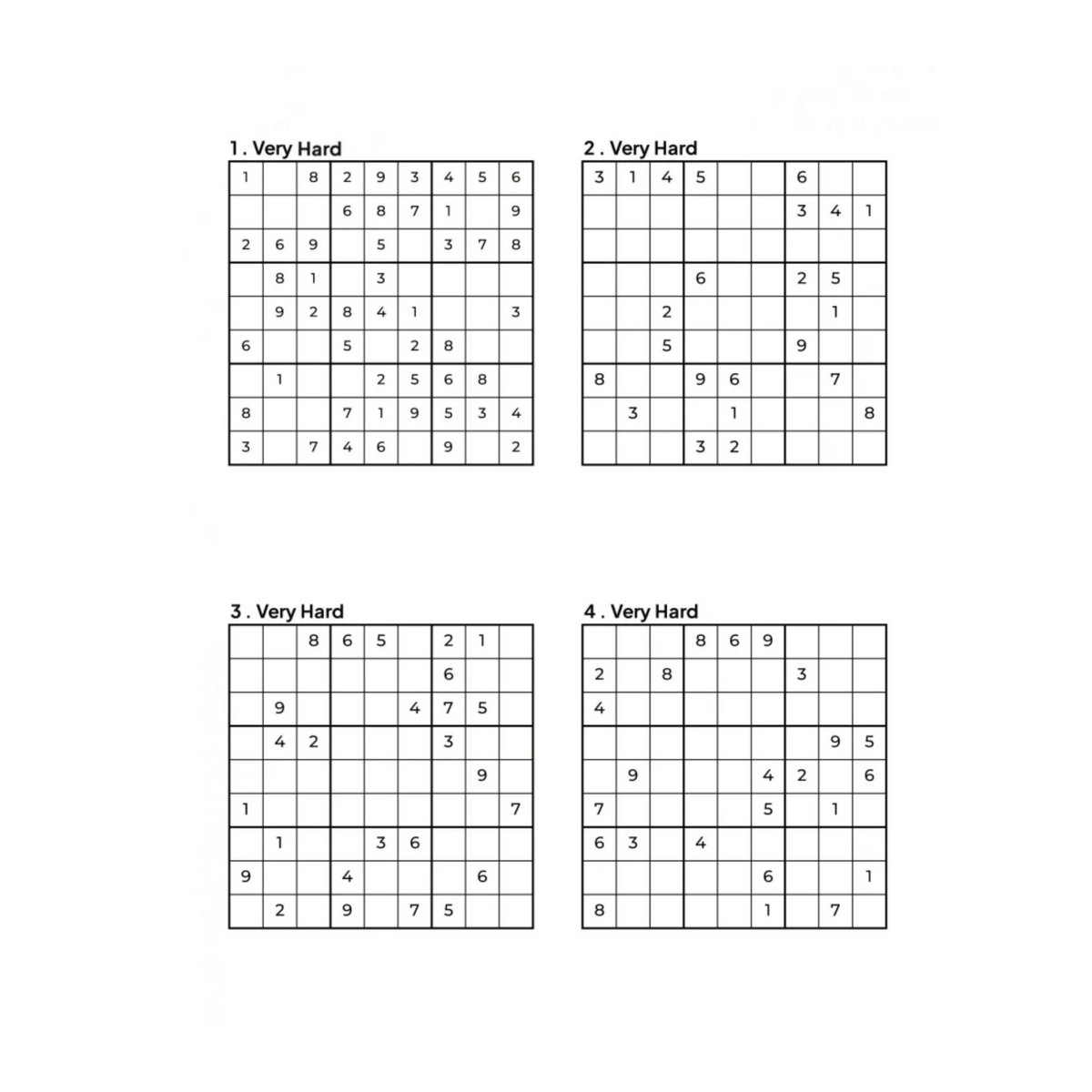 1000 VERY HARD Sudoku Puzzles