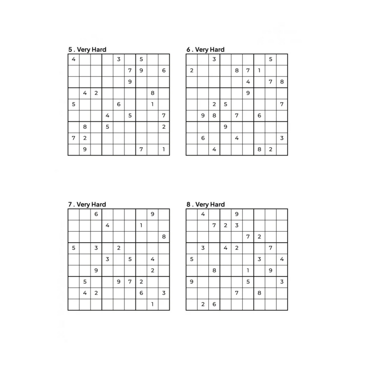 1000 VERY HARD Sudoku Puzzles