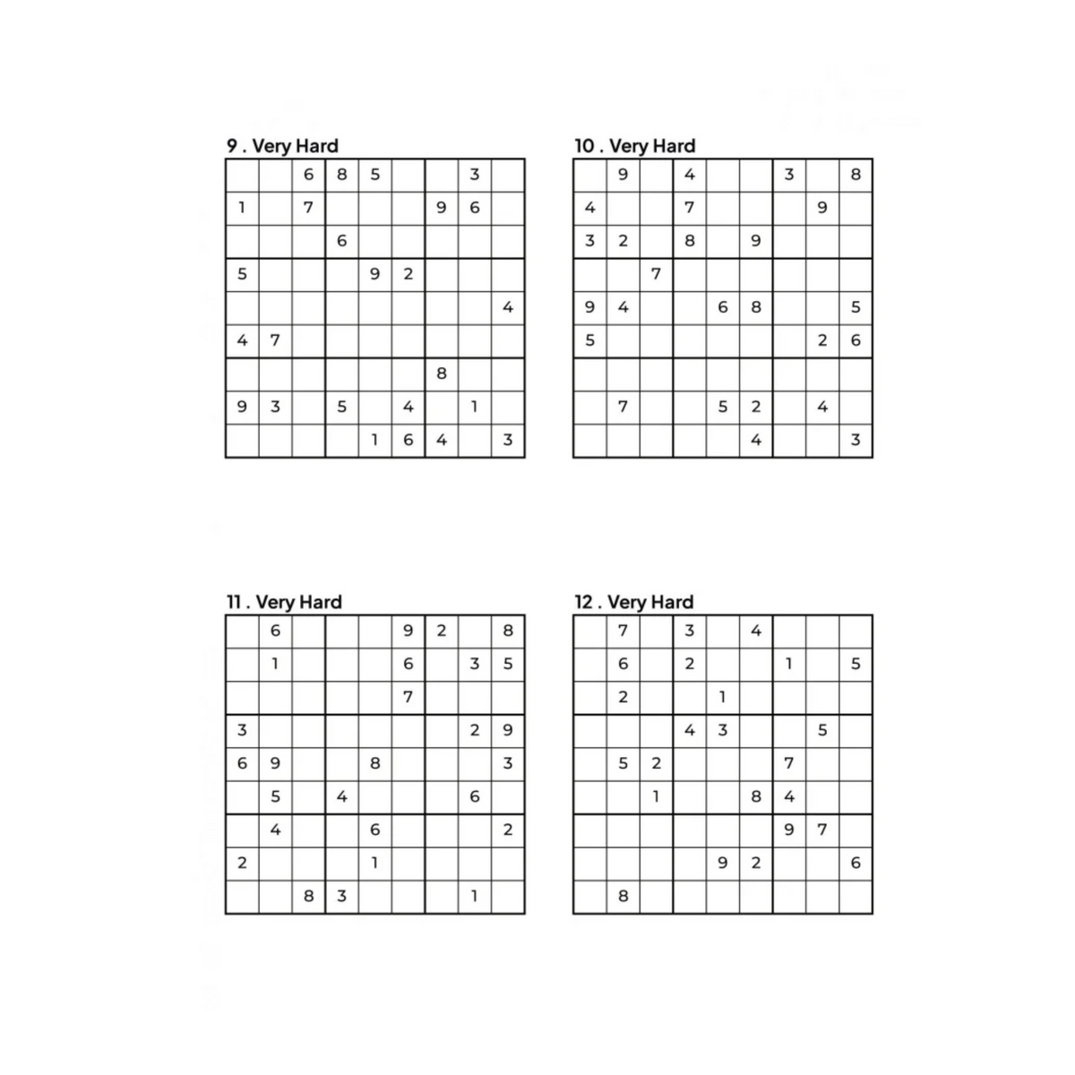 1000 VERY HARD Sudoku Puzzles