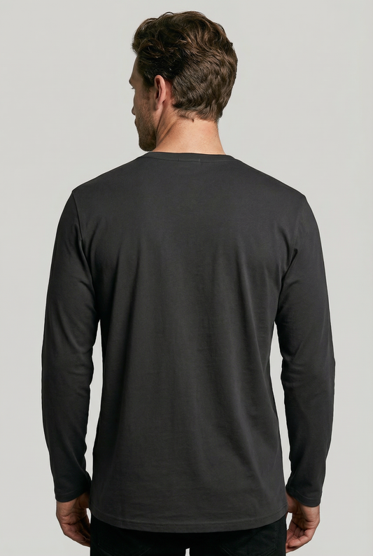 Bevis Long Sleeve Cotton T-shirt - Grey