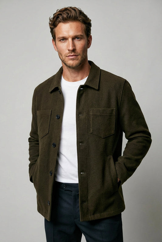 Southend Shacket Unlined - Olive Moleskin