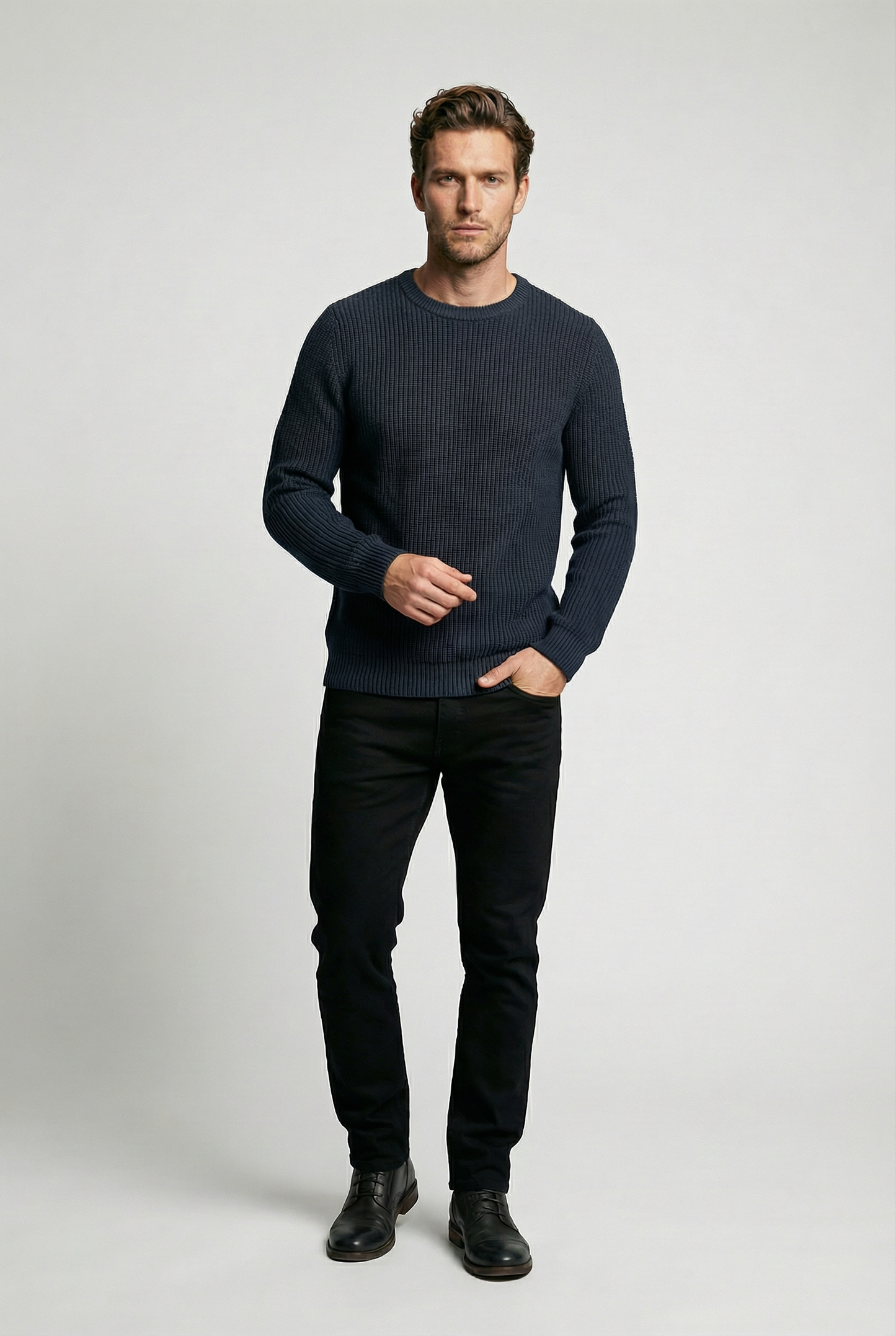 J Hailey Crew Knit - Dark Midnight