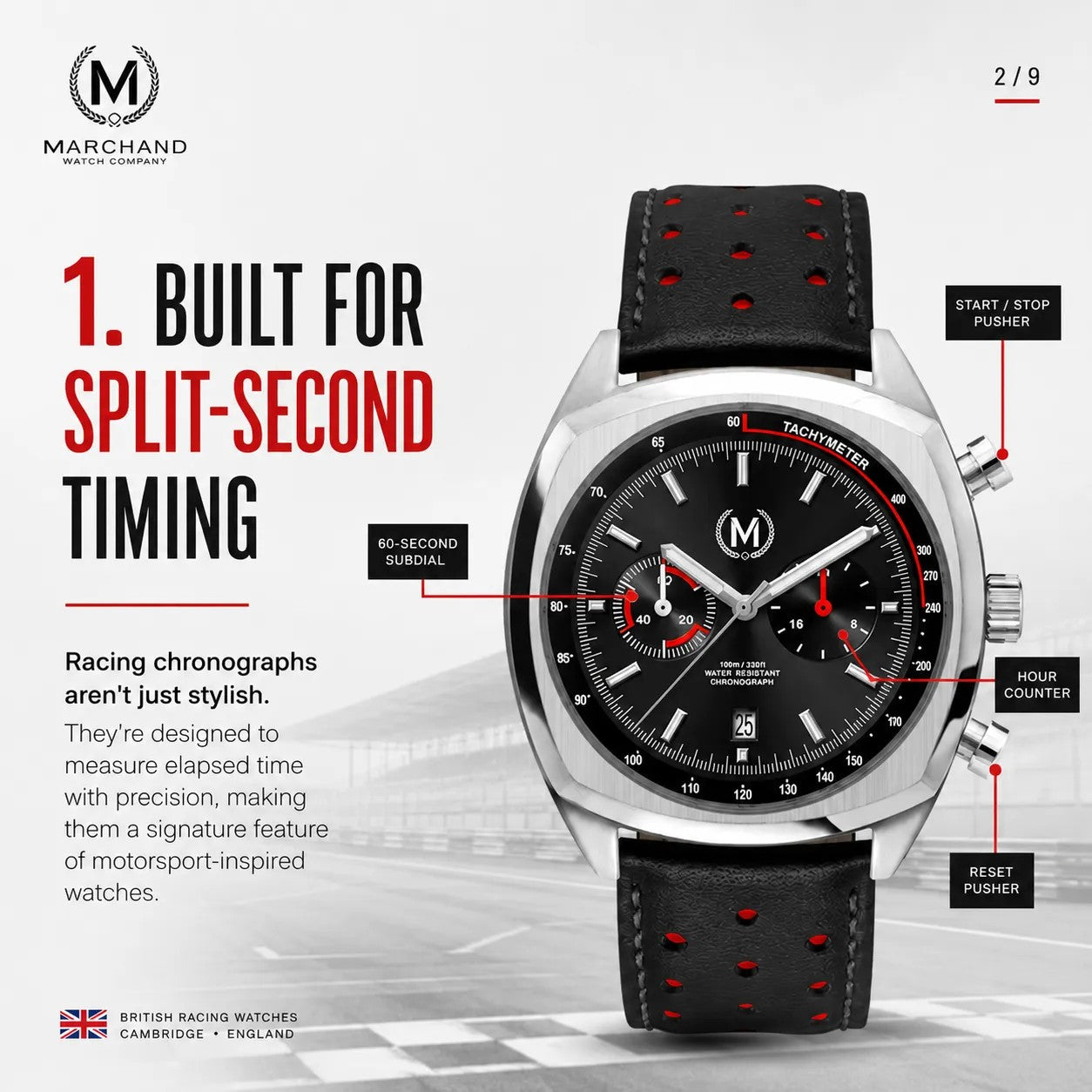 Classic Driver Chronograph, Black And Red Strap (PRE-ORDER NOW)