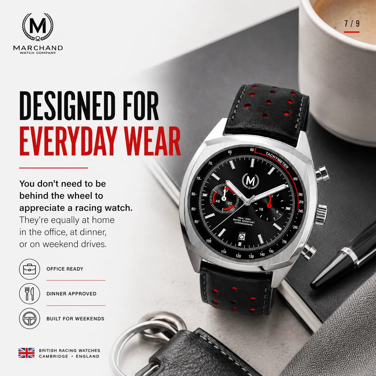 Classic Driver Chronograph, Black And Red Strap (PRE-ORDER NOW)