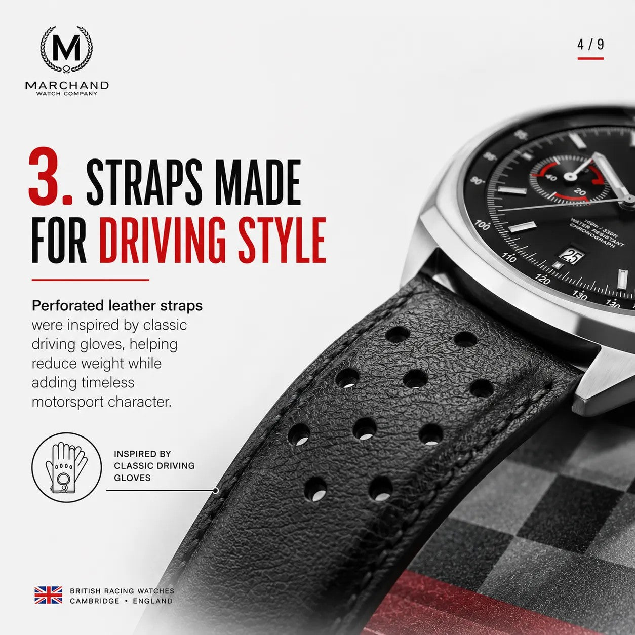 Classic Driver Chronograph, Black And Red Strap (PRE-ORDER NOW)