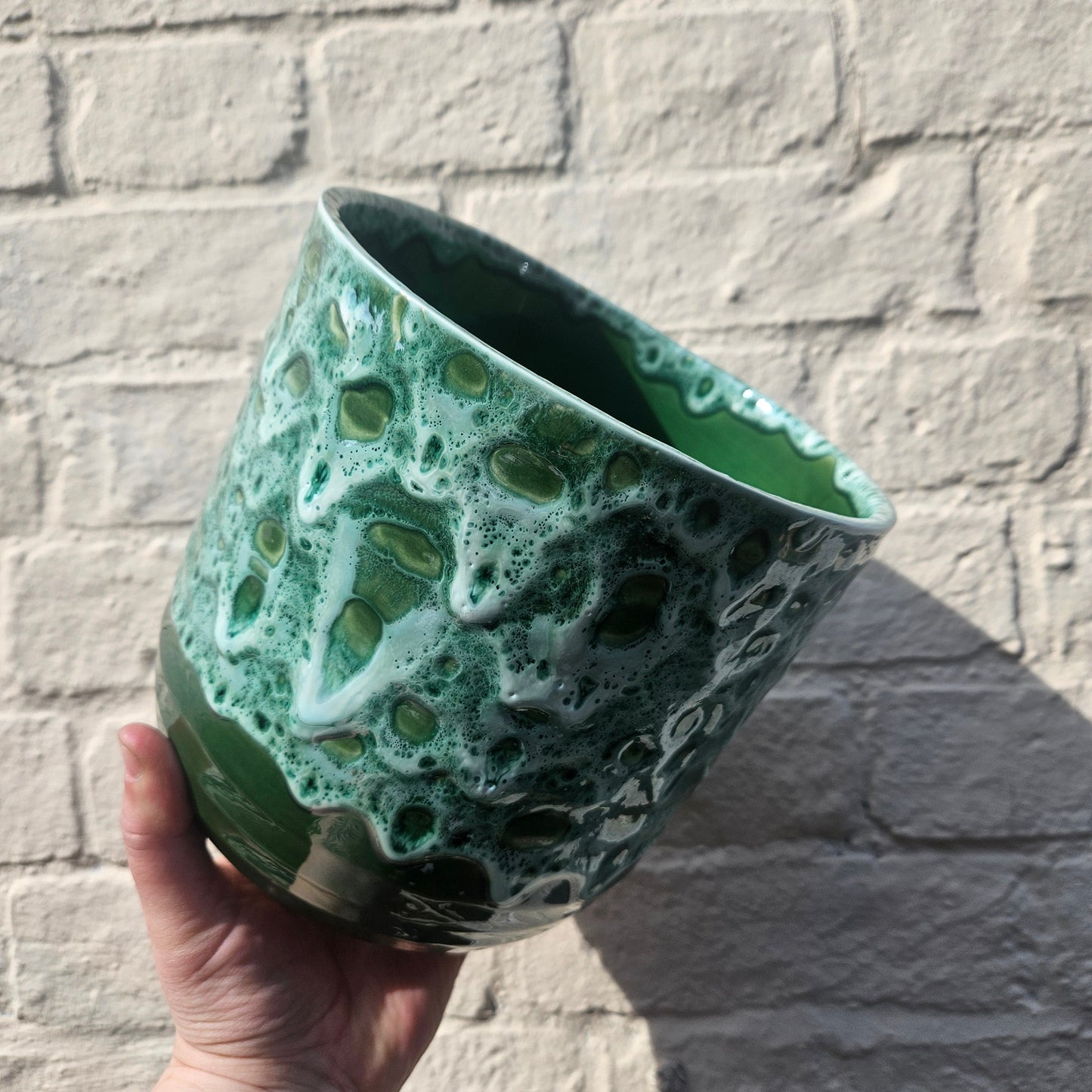 Reactive Glaze Pots in Emerald or Sapphire (Various sizes available)