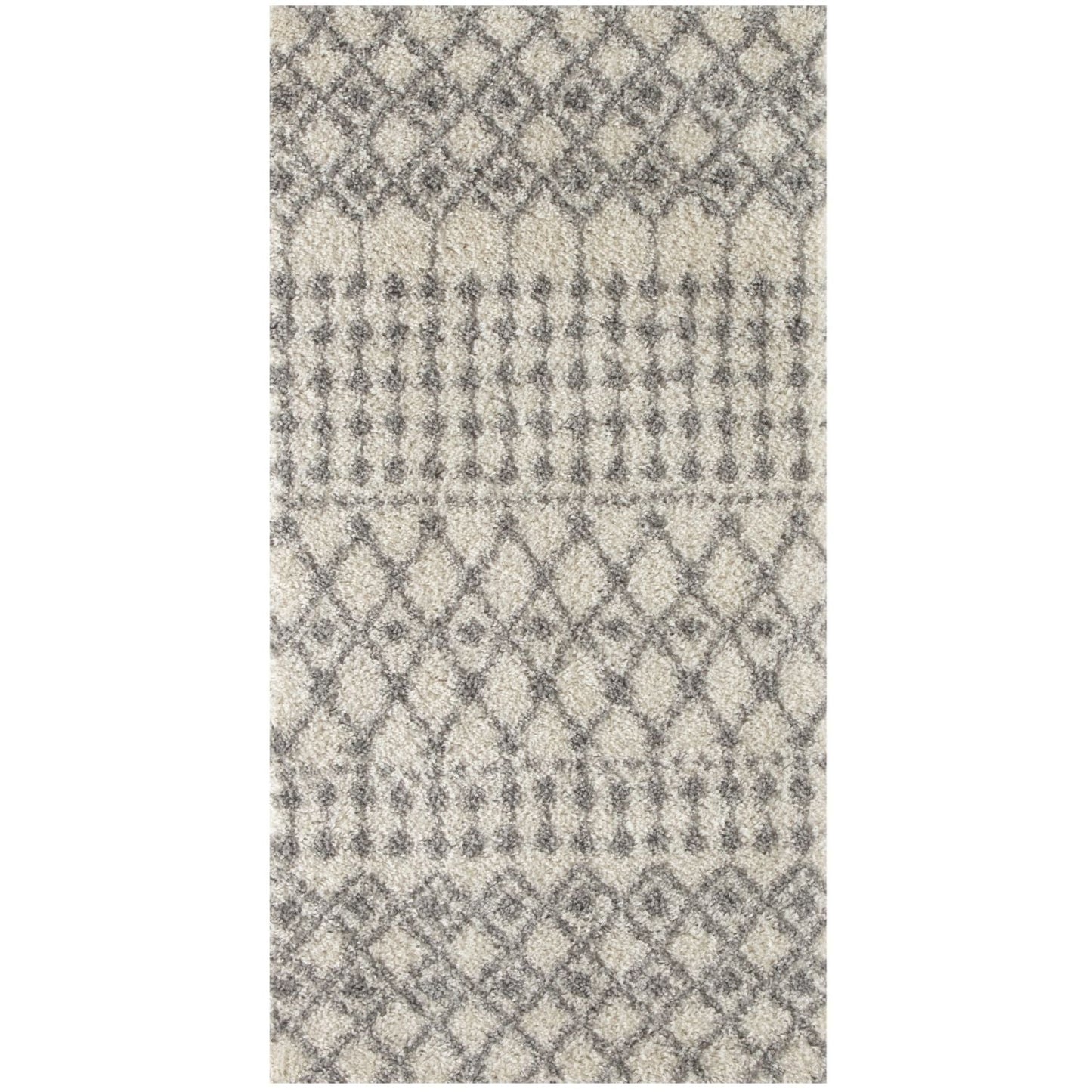 Moroccan Ivory Grey Shaggy Rug | 1000