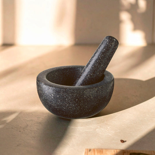 Norse Speckled Charcoal Granite Tall Mortar and Pestle