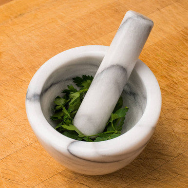 Salerno White Marble Mortar And Pestle