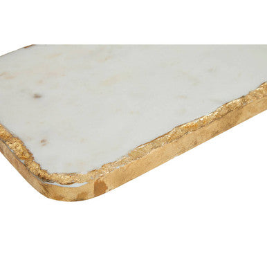 Empire White Marble Chopping And Serving Board With Gold Foil Detail
