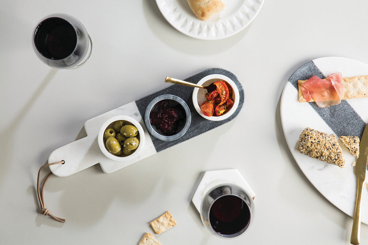 Bulgari Marble Condiment Bowls And Board Set