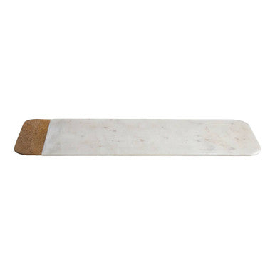 Large White Marble and Mango Wood Serving Board | Monzaro