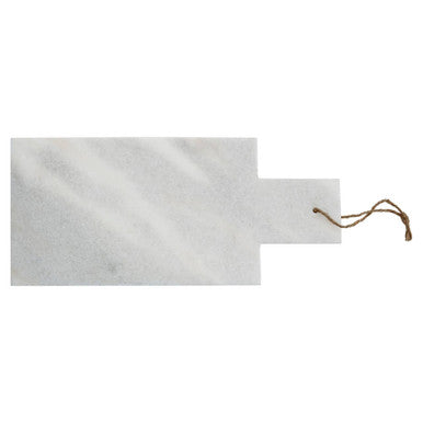 Kindia Rectangular White Marble Paddle Chopping and Serving Board