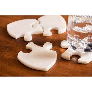 Kindia Set Of 4 Marble Jigsaw Coasters