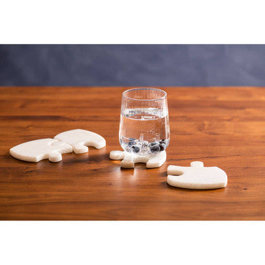 Kindia Set Of 4 Marble Jigsaw Coasters