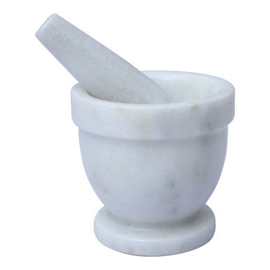 Salerno White Marble Mortar And Pestle Set