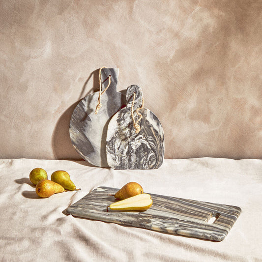 Marmore Grey Marble Round Paddle Serving Board