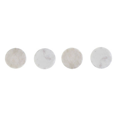 Kindia Set Of 4 White Marble Rustic Edge Coasters