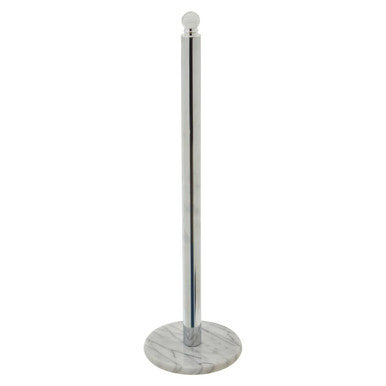 Chrome and White Marble Toilet Roll Holder | Linnea