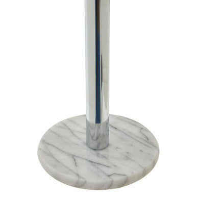 Chrome and White Marble Toilet Roll Holder | Linnea