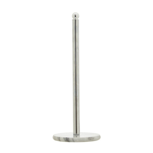 Delphine Chrome Kitchen Roll Holder with Marble Base