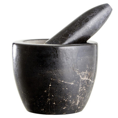 Marmore Black Marble Tapered Mortar And Pestle
