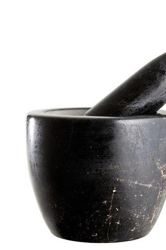 Marmore Black Marble Tapered Mortar And Pestle