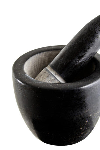 Marmore Black Marble Tapered Mortar And Pestle