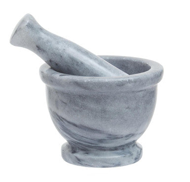 Salerno Grey Marble Mortar And Pestle With Rim