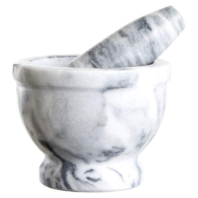 Grey Marble Mortar and Pestle with Rim | Salerno