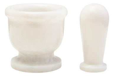 Marmore White Marble Mortar And Pestle