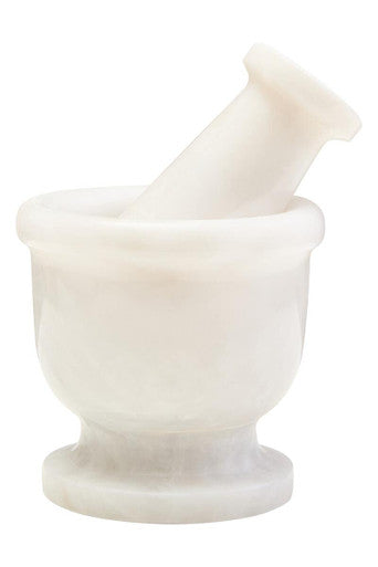 Marmore White Marble Mortar And Pestle