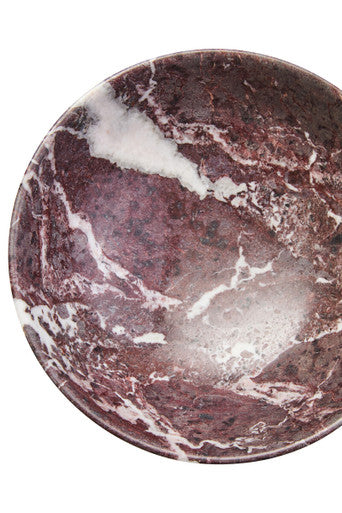 Marmore Red And White Veined Marble Bowl
