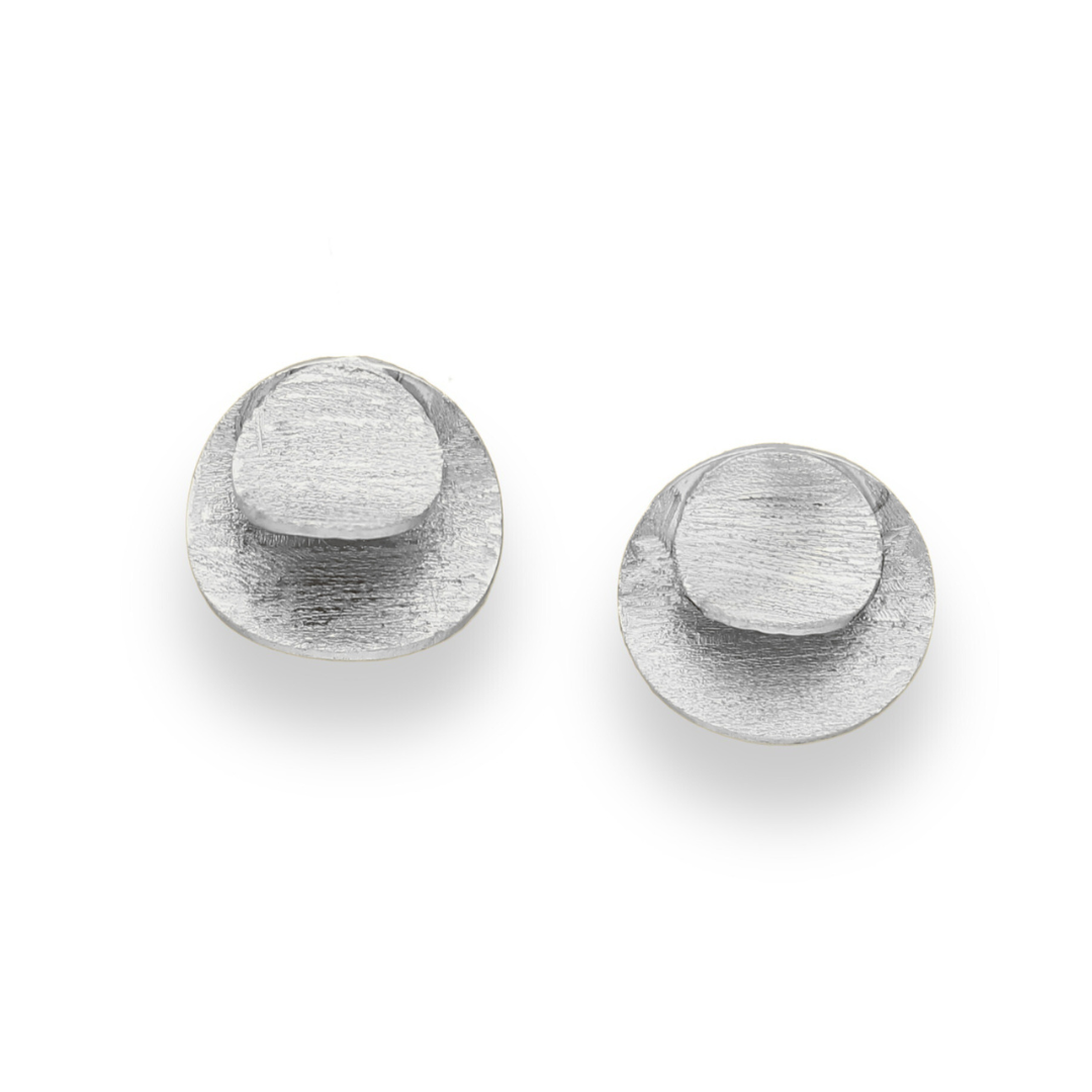 Tactile Silver Stud Earrings