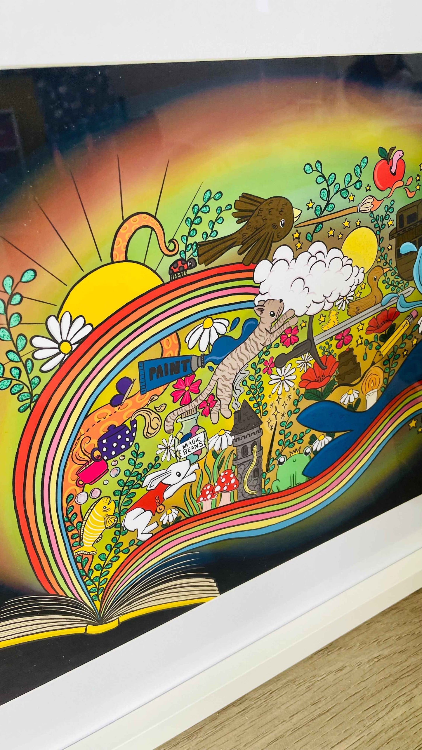 A World In A Book Original Art Print