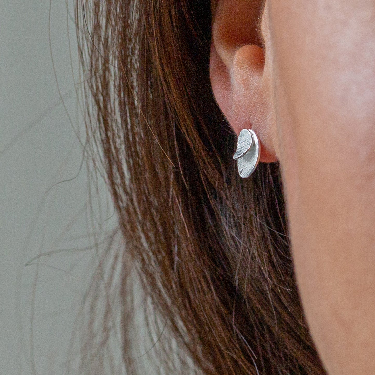 Tactile Silver Stud Earrings