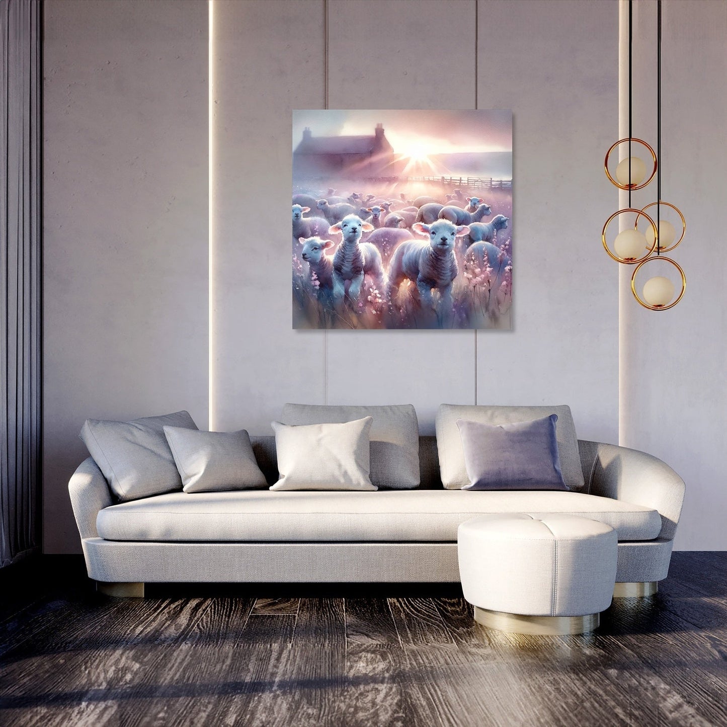 Dawn's Gentle Lambs Canvas