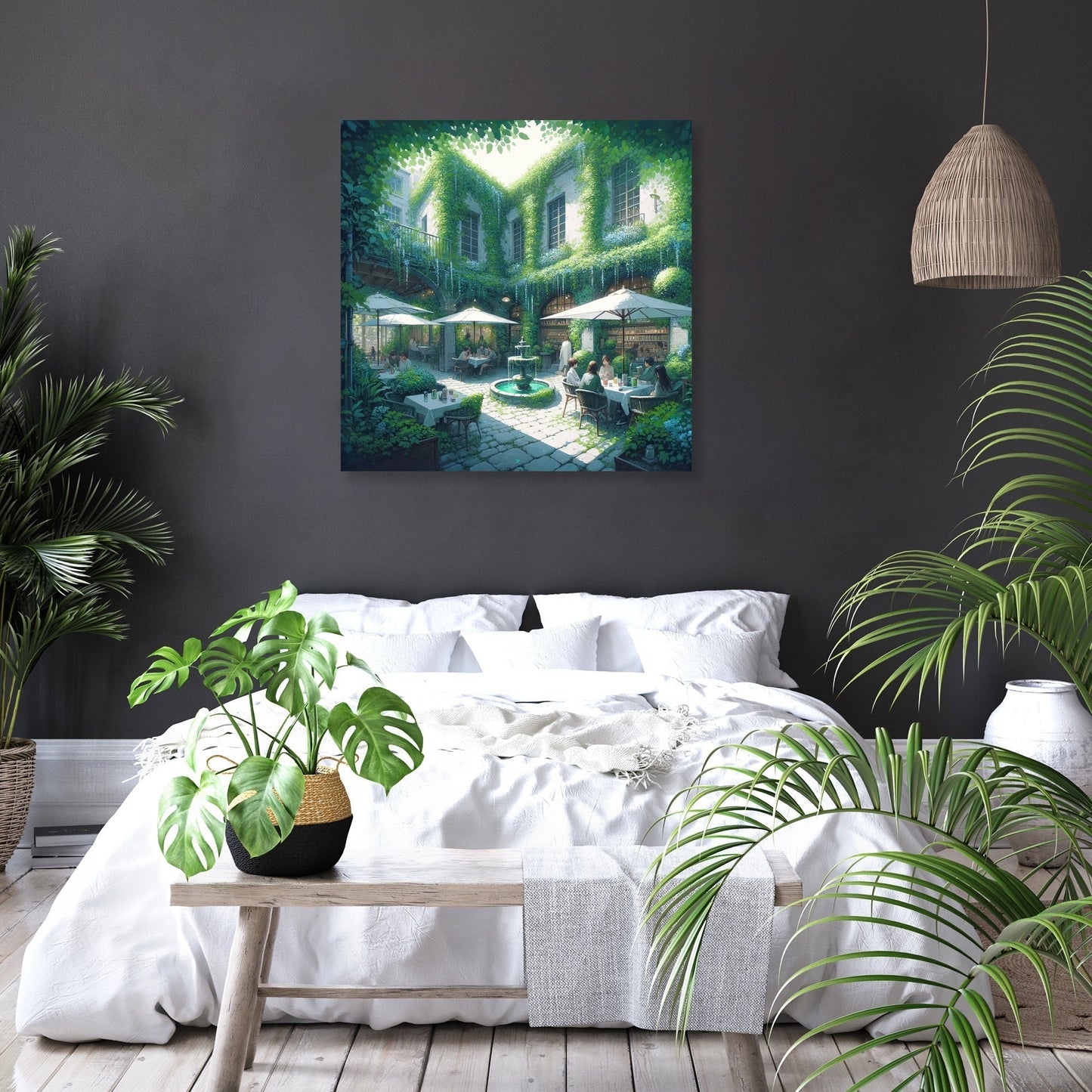 Secluded Summer Courtyard Canvas