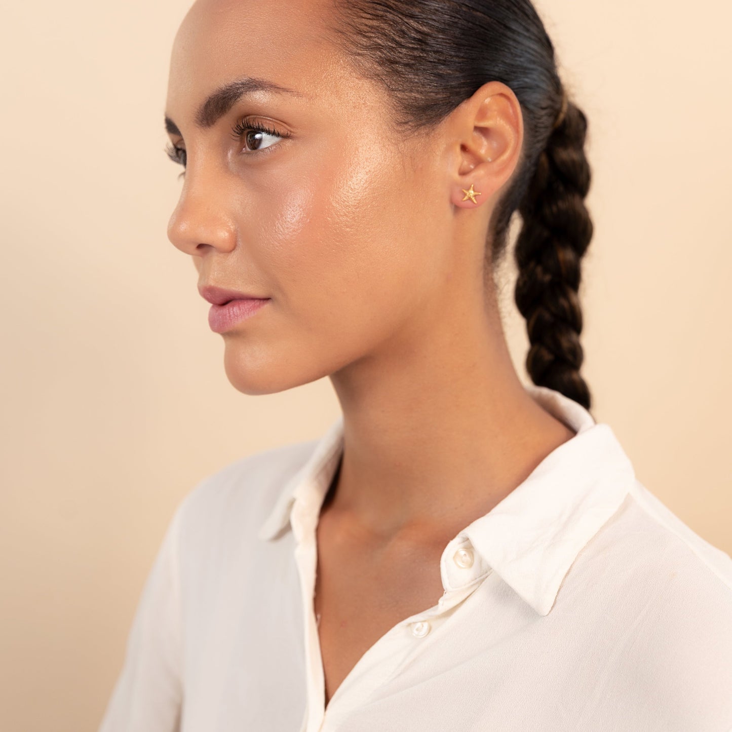 Gold Starfish Stud
