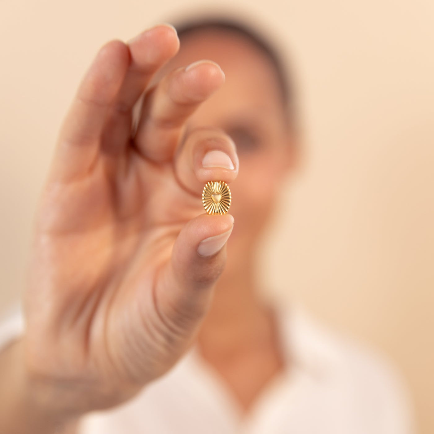 Gold Celeste Moonstone Heart Studs